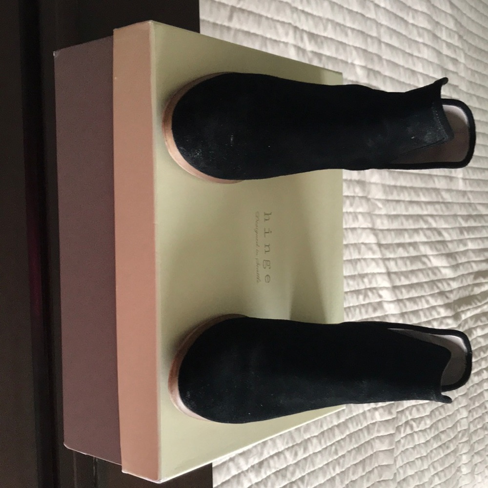 Black suede booties